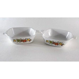 Vintage Corning Ware Petit Casserole Dishes Vegetables No Lids 1 3/4 Cup